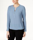 Calvin Klein Zip-up High-low Blouse