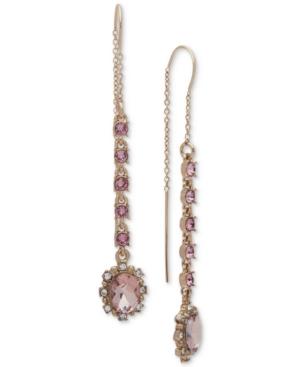 Marchesa Gold-tone Stone & Crystal Threader Earrings