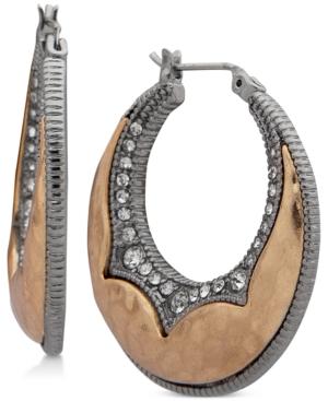 Lonna & Lilly Two-tone Crystal Hoop Earrings