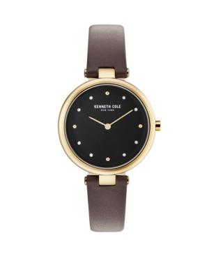 Kenneth Cole New York Ladies Black Leather Strap Watch 34mm