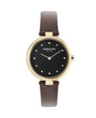 Kenneth Cole New York Ladies Black Leather Strap Watch 34mm