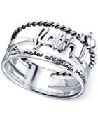 Unwritten Multi-row Faith Ring In Sterling Silver