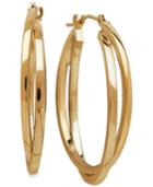 Polished Double Hoop Earrings In 14k Gold