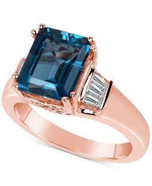 London Blue Topaz (5 Ct. T.w.) & Diamond (3/8 Ct. T.w.) In 14k Rose Gold