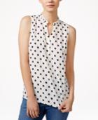 Maison Jules Sleeveless Polka-dot Shirt, Only At Macy's