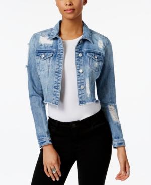 Buffalo David Bitton Embellished Cropped Denim Jacket