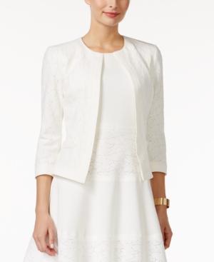 Kasper Petite Lace Open-front Jacket
