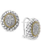 Effy Diamond Cluster Stud Earrings (3/8 Ct. T.w.) In Sterling Silver & 18k Gold