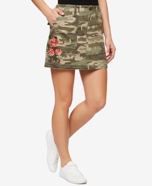 Sanctuary Embroidered Camo-print Skirt