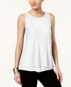 Cable & Gauge Lace-up Textured Top