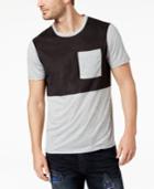 Guess Men's Colorblocked Faux-suede Panel T-shirt