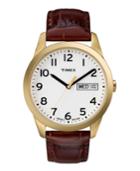 Timex Watch, Men's Brown Leather Strap T2n065um