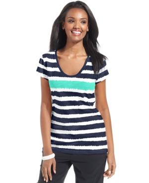 Style & Co. Short-sleeve Striped Tee