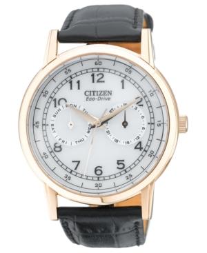 Citizen Watch, Men's Eco-drive Black Leather Strap 42mm Ao9003-16a