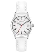 Caravelle New York By Bulova Women's White Leather Strap Watch 30mm