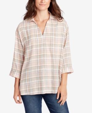William Rast Juniors' Maisie Crisscross Plaid Shirt