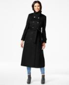 Dkny Double-breasted Belted Maxi Peacoat