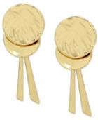 Robert Lee Morris Soho Gold-tone Hammered Disc Linear Drop Earrings