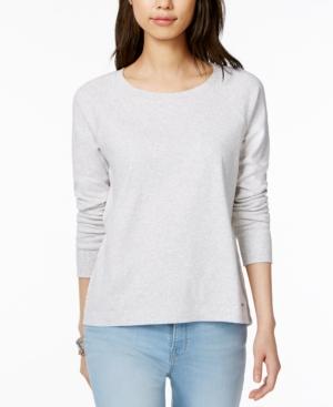 Tommy Hilfiger Cotton Mixed-media Top, Only At Macy's