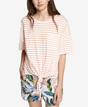 Sanctuary Echo Park Cotton Striped Tie-hem Top