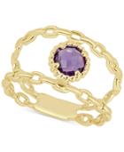 Amethyst Double Chain Statement Ring (7/8 Ct. T.w.) In 14k Gold