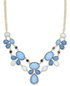 Inc International Concepts Gold-tone Crystal & Blue Stone Statement Necklace, Only At Macy's