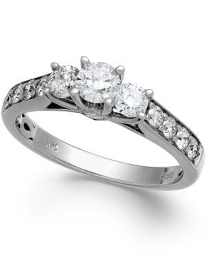 Diamond Three-stone Ring In 14k White Gold (1 Ct. T.w.)