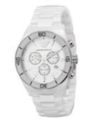 Emporio Armani Watch, Women's Chronograph White Ceramic Bracelet Ar1424