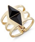 Inc International Concepts Gold-tone Black Stone Geometric Cuff Bracelet, Only At Macy's