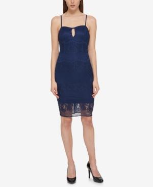 Guess Strappy-back Lace Sheath Dress