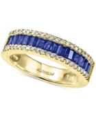 Effy Royale Bleu Sapphire (1 Ct. T.w.) And Diamond (1/5 Ct. T.w.) Ring In 14k Gold, Created For Macy's
