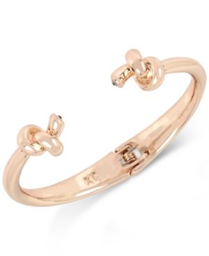 Kenneth Cole New York Rose Gold-tone Knotted Hinged Bangle Bracelet