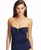 Calvin Klein Ruched Bandeau Tankini Top Women's Swimsuit