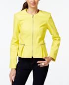 Inc International Concepts Faux-leather Peplum Jacket, Only At Macy's