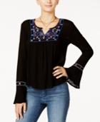 American Rag Embroidered Bell-sleeve Peasant Top, Only At Macy's