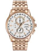Citizen Men's Chronograph Eco-drive Rose Gold-tone Stainless Steel Bracelet Watch At8113-55a