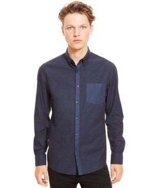 Kenneth Cole Reaction Dot-print Contrast-trim Shirt