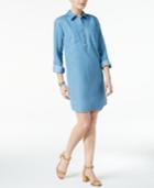 Style & Co Petite Denim Shirtdress, Only At Macy's