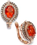 Le Vian Fire Opal (1-1/5 Ct. Chocolate (1/2 Ct. T.w.) And White Diamond (1/4 Ct. T.w.) Earrings In 14k Rose Gold