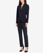 Tahari Asl Star-collar Tonal-stripe Pantsuit