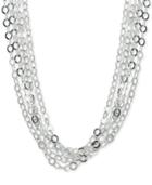 Giani Bernini Interlocking Circle Link Multi-strand 18 Statement Necklace In Sterling Silver, Created For Macy's