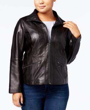 Anne Klein Plus Size Leather Jacket