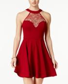 B Darlin Juniors' Embellished Illusion Fit & Flare Dress, A Macy's Exclusive Style
