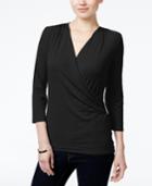 Charter Club Faux-wrap Top, Only At Macy's