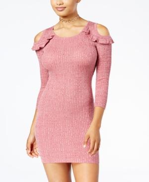 Planet Gold Juniors' Cold-shoulder Sheath Dress
