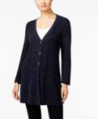Style & Co. Petite Three-button Marled Cardigan, Only At Macy's