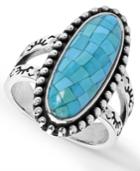American West Mosaic Turquoise Ring In Sterling Silver