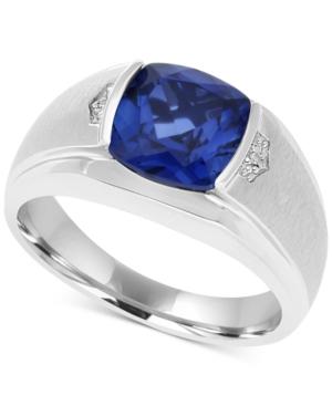 Men's Lab-created Blue Sapphire (5 Ct. T.w.) & Diamond Accent Ring In 10k White Gold