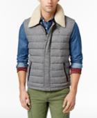Tommy Hilfiger Men's Miles Mixed-media Down Vest With Fleece Collar