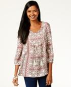 Style & Co. Printed Peasant Top, Only At Macy's